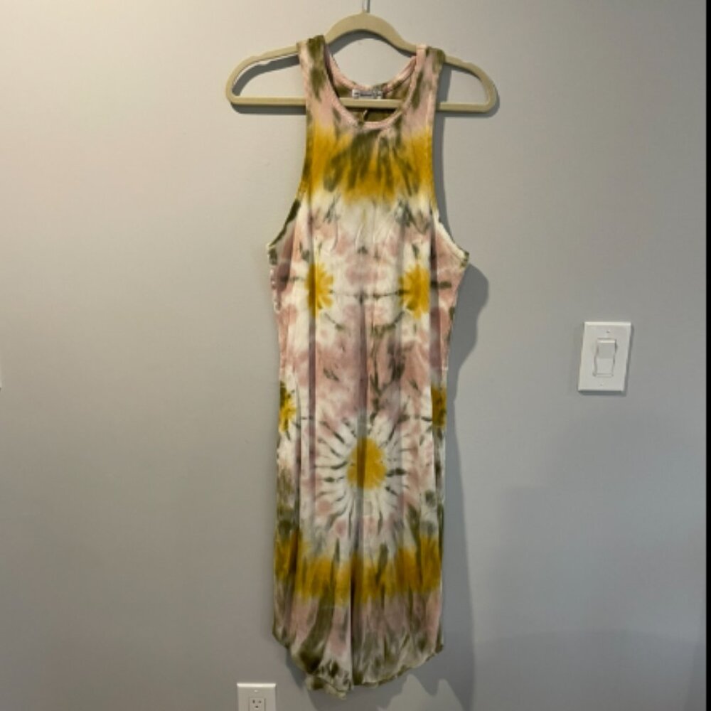 YFB Rib Midi Tank Dress Tie Dye L